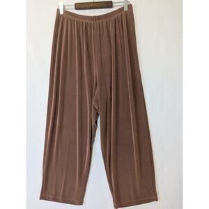Citiknits Womens Brown Slinky Pull-On Pants Size Large‎ High-Waist Stretchy New